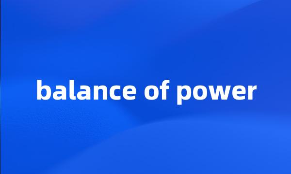 balance of power