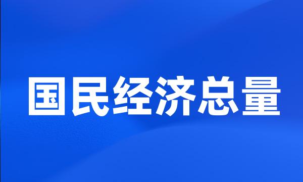 国民经济总量