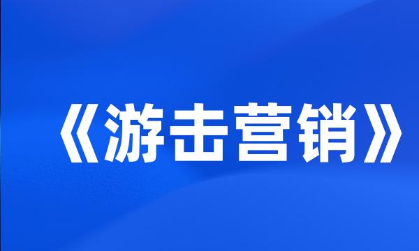 《游击营销》