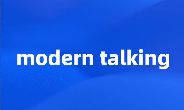 modern talking