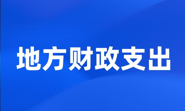 地方财政支出