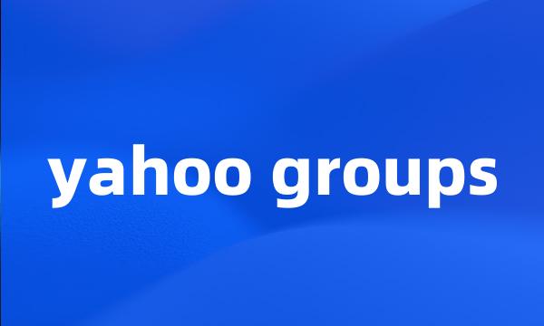 yahoo groups