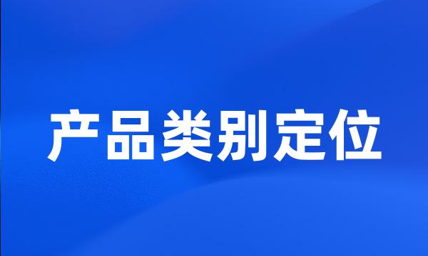 产品类别定位