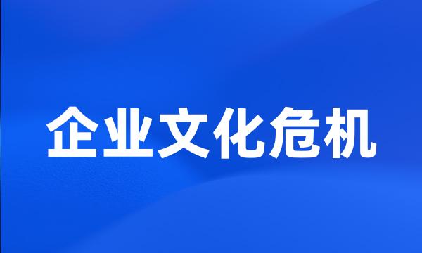 企业文化危机