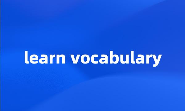 learn vocabulary