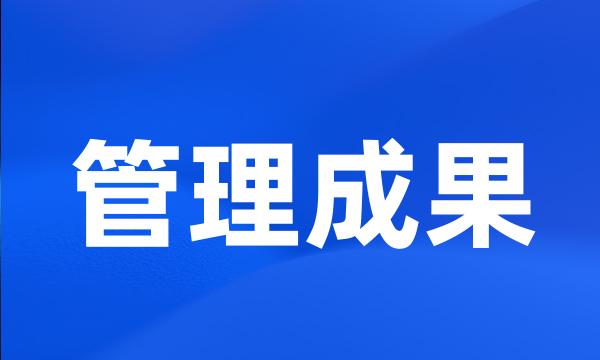 管理成果