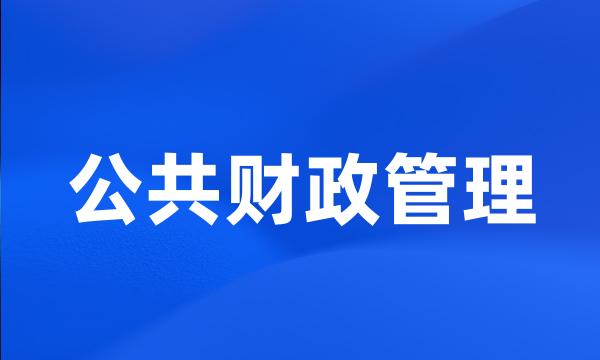 公共财政管理