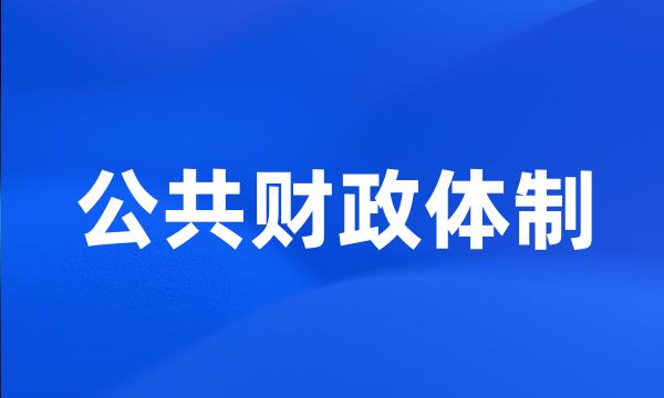 公共财政体制