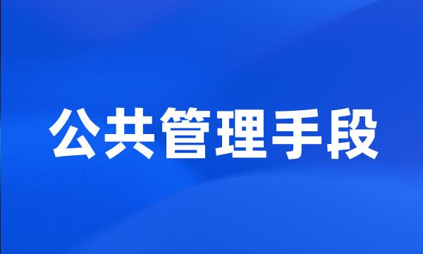 公共管理手段