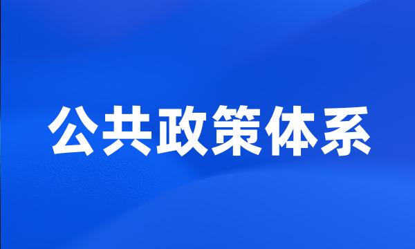 公共政策体系