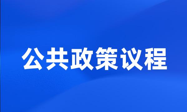 公共政策议程