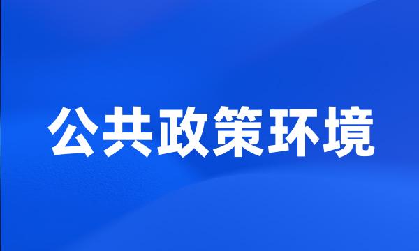 公共政策环境