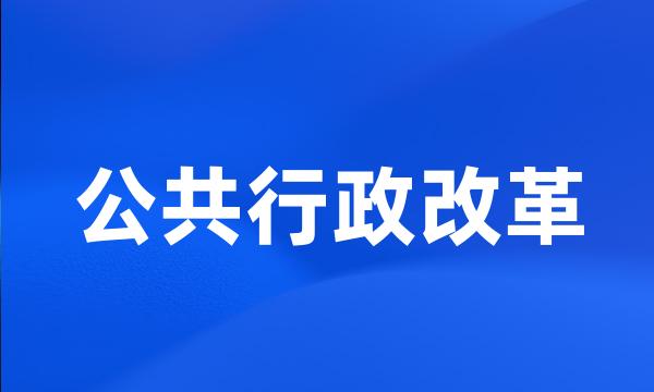 公共行政改革