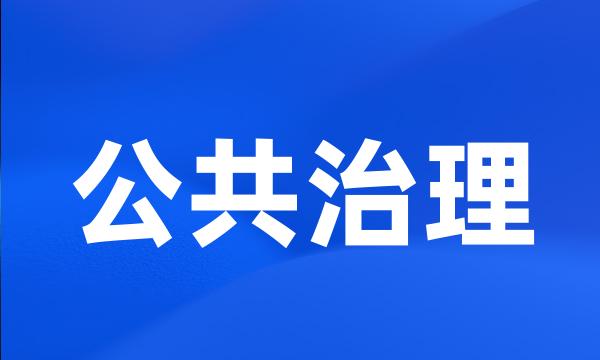 公共治理