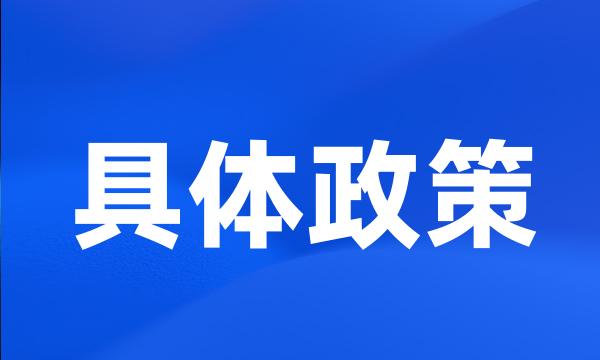 具体政策