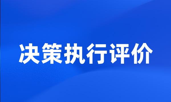 决策执行评价