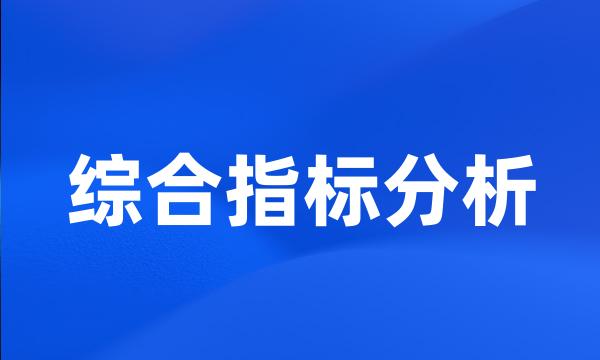 综合指标分析