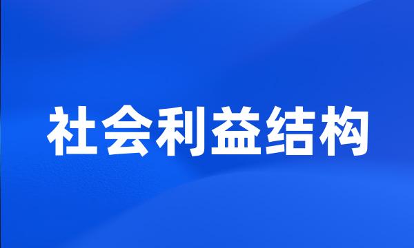 社会利益结构