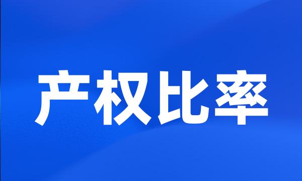 产权比率