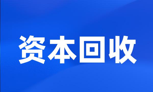 资本回收