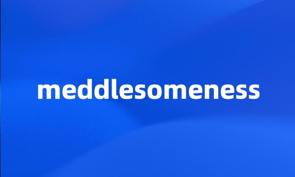 meddlesomeness