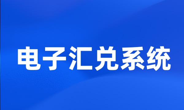 电子汇兑系统