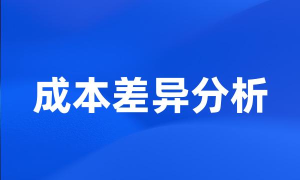 成本差异分析