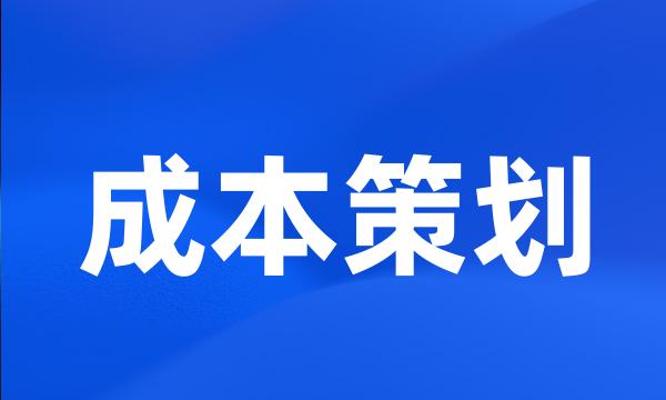 成本策划