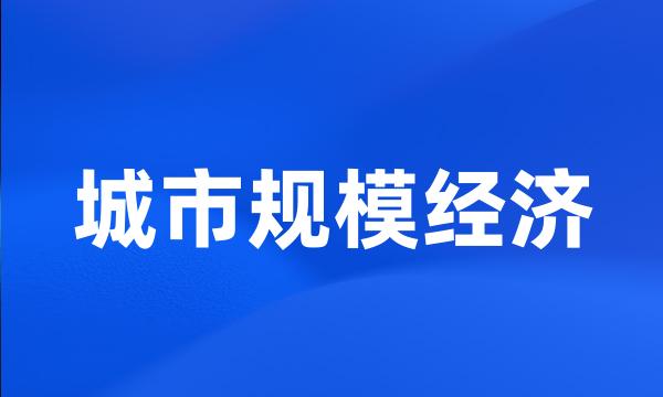 城市规模经济