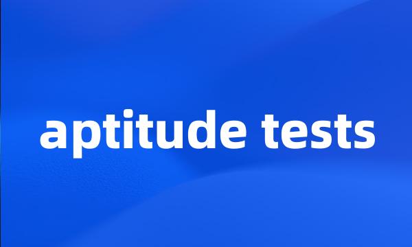 aptitude tests