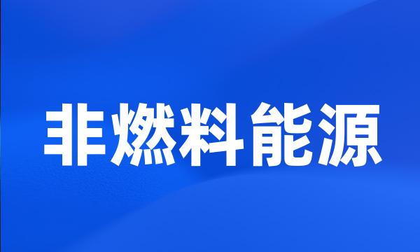 非燃料能源