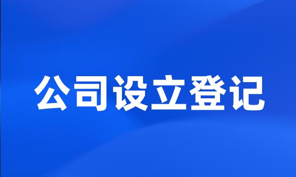 公司设立登记