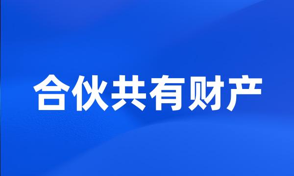 合伙共有财产