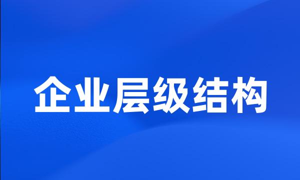 企业层级结构