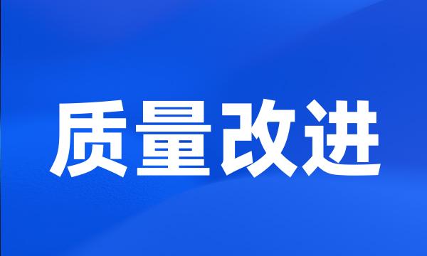 质量改进