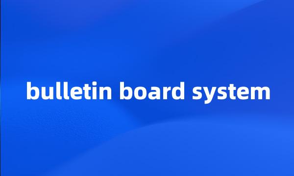 bulletin board system