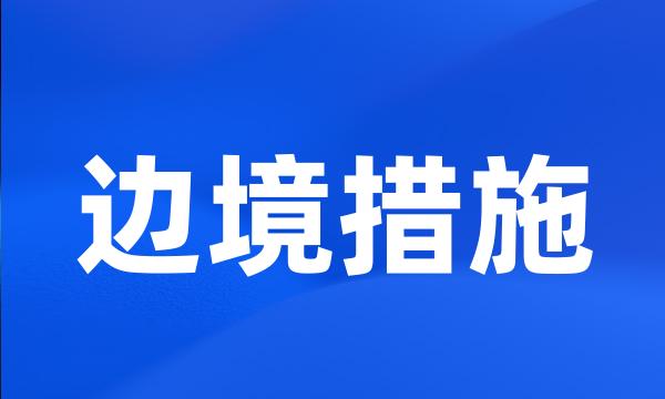 边境措施