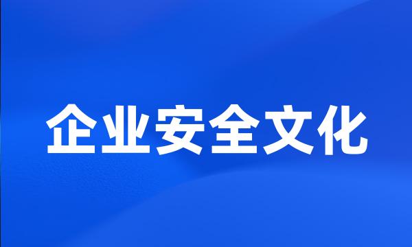 企业安全文化