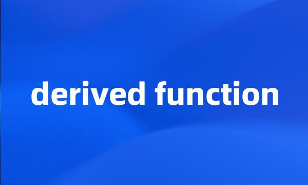 derived function