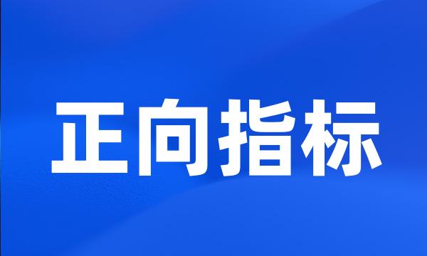 正向指标