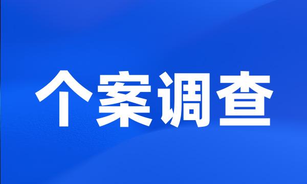 个案调查