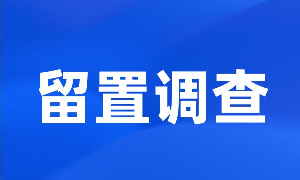 留置调查