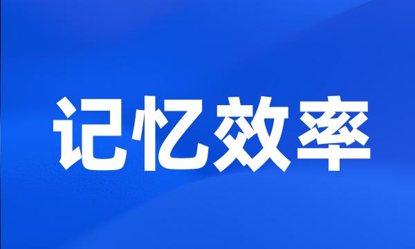 记忆效率