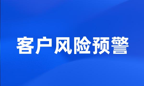 客户风险预警