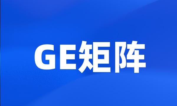 GE矩阵