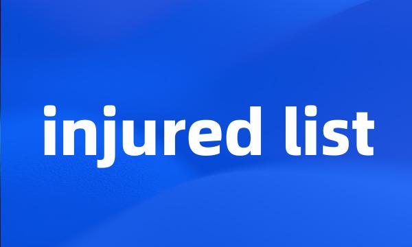 injured list