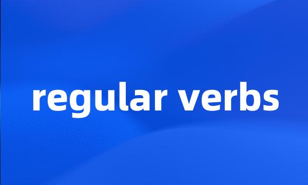 regular verbs