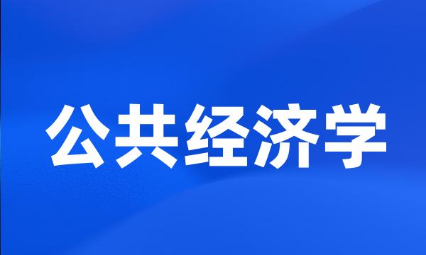 公共经济学