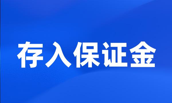 存入保证金