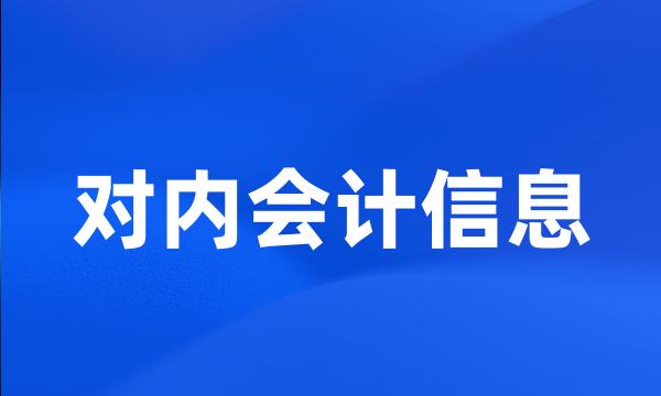 对内会计信息